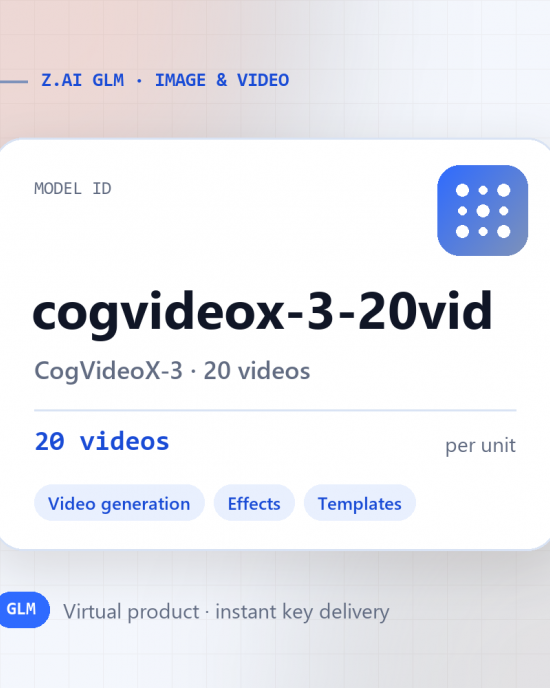 CogVideoX-3 · 20 videos